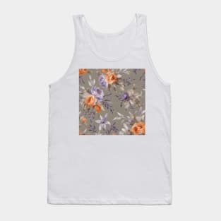 French roses in grey, lavender and orange Tank Top